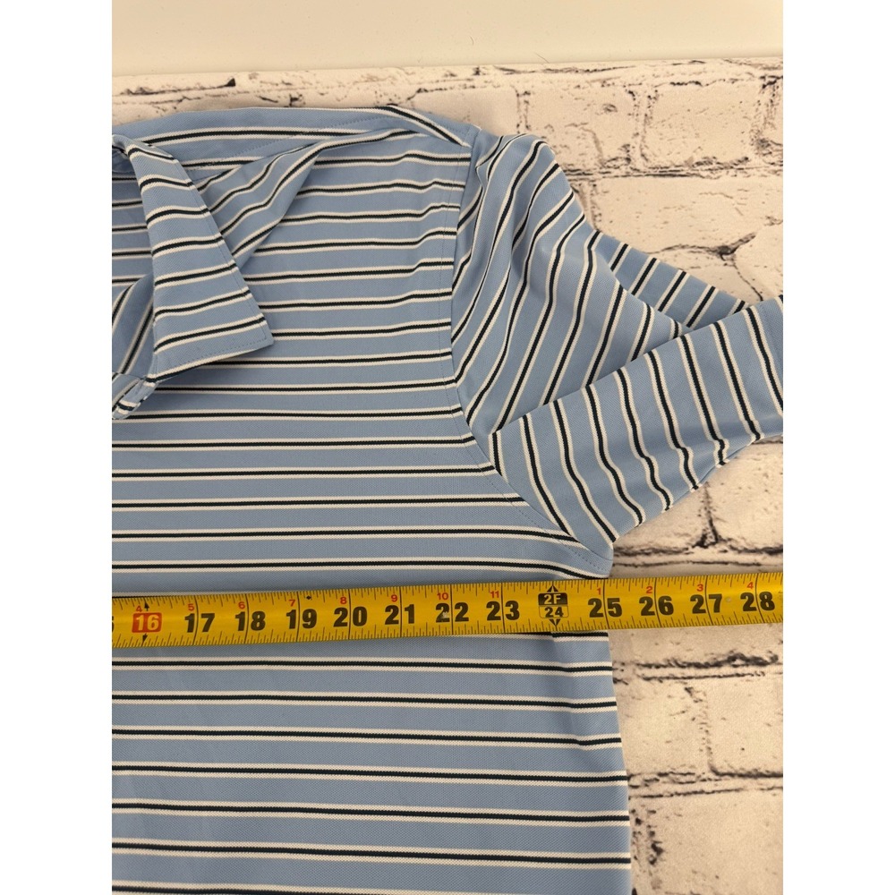 Peter Millar Summer Comfort Short Sleeve Polo‎ Shirt Men's XL Blue Striped - Picture 5 of 7